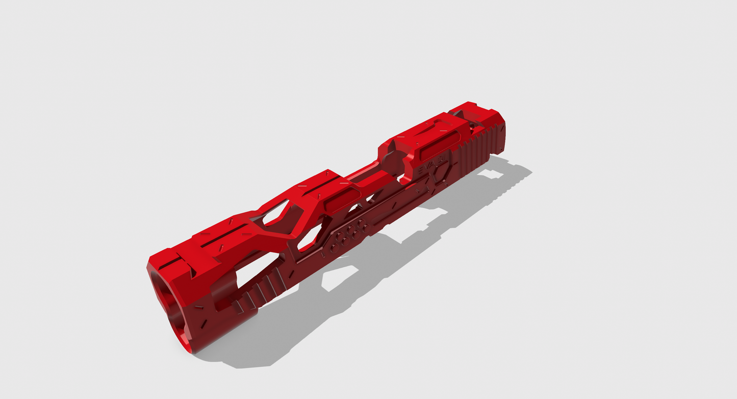 Airsoft Hi-capa 4.3 EVA custom slide with high sight rmr mount