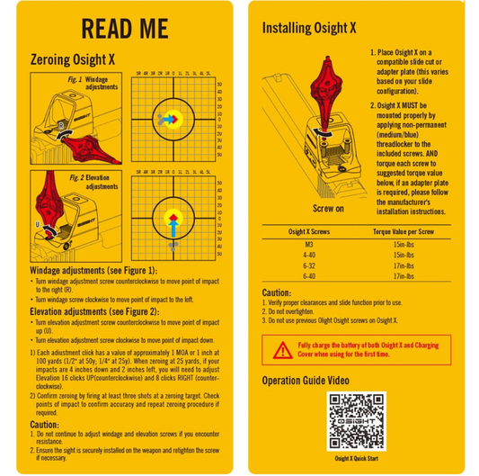 Osight X 3 MOA Dot & 32 MOA Circle with OAL Material