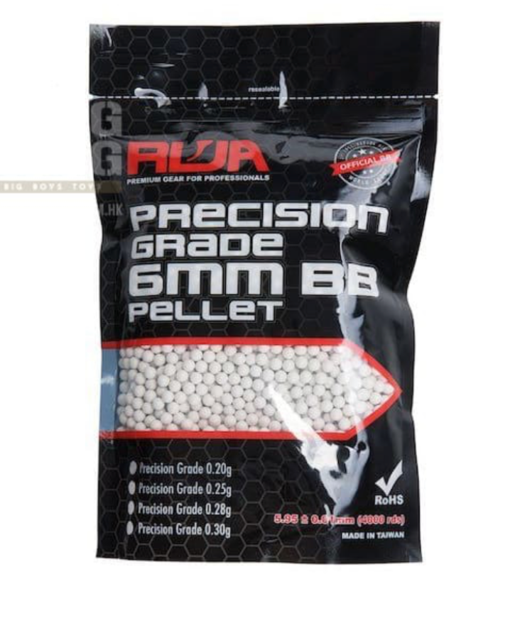 RWA 6MM Airsoft BBs ABS Precision Grade 0.25g BBs (4000rds/bag)