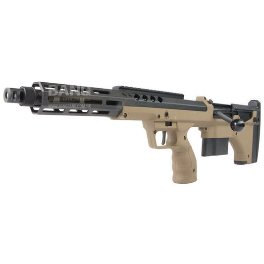 Silverback SRS A2 / M2 Airsoft Sniper Rifle (Covert, 16 inch Barrel) Licensed by Desert Tech -  FDE (Left Hand)